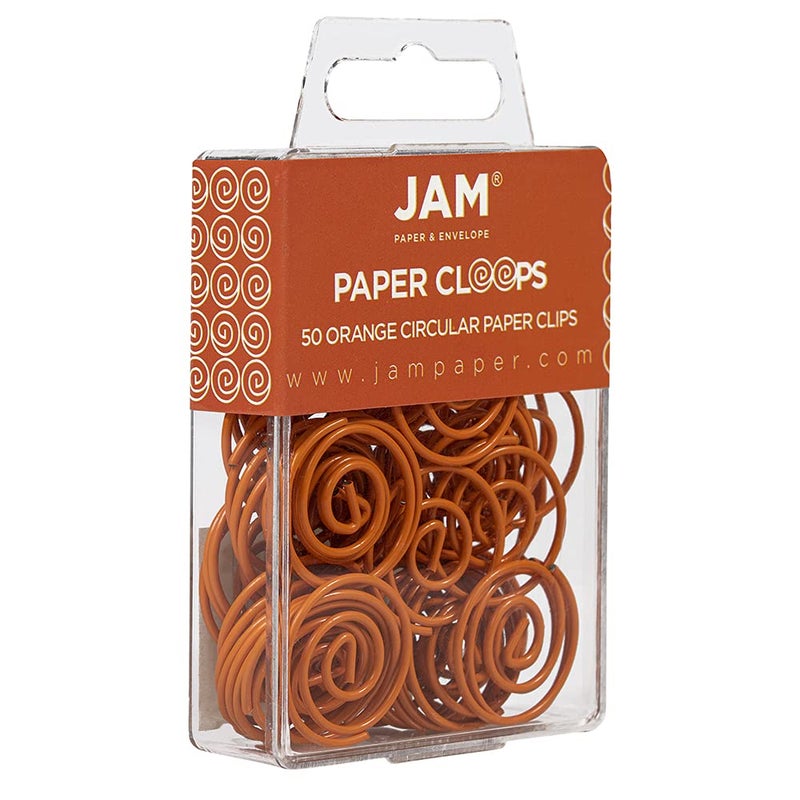 JAM Paper مشابك ورق دائرية من جام بيبر - مشابك ورق دائرية - برتقالي - 50/عبوة - Image 2